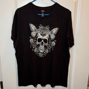 NWT Harley-Davidson Black Skull Graphic Tee Size 1W